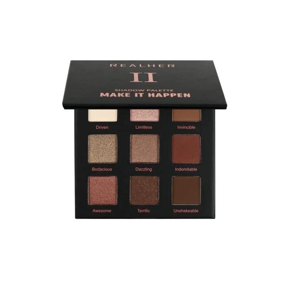 REALHER II Make It Happen Eyeshadow Palette 9-Pan Neutral Nude New